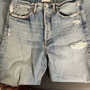 Agolde Womens High Waist Distress Jeans